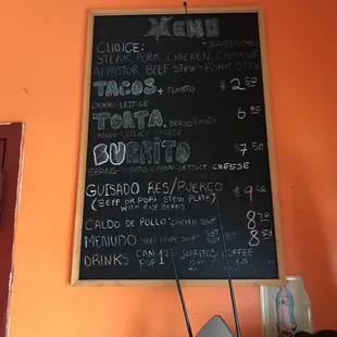 menu