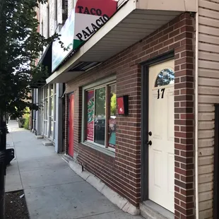 the front of the restaurant