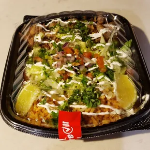 Carnitas burrito bowl. Deep pork flavor, not at all salty.