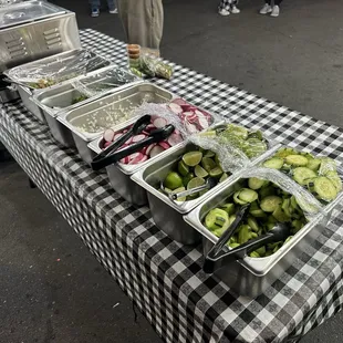 Self serve toppings for your tacos