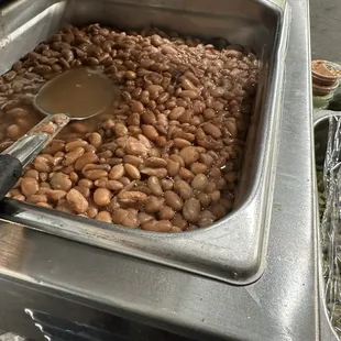 Self serve beans to go with your tacos.