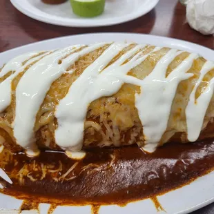 Wet carnitas/buche burrito