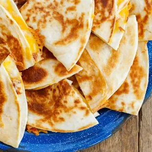 a plate of quesadillas
