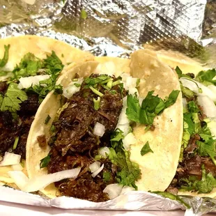 Barbacoa tacos, sorry for the lighting