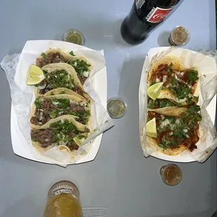 Tacos de asada y pastor