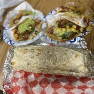 Asada Taco Al Pastor Taco Burrito