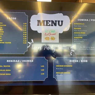 Menu as of September 24, 2024