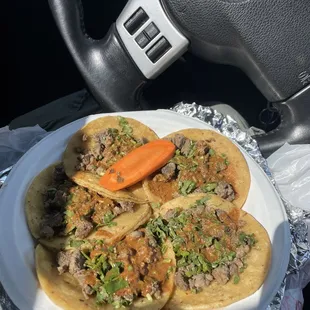 Spicy carne asada tacos