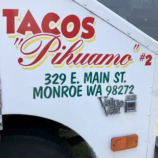 Correct address. #2  2 locations. Just #2 truck. #1 is a back up only. Will soon add sit-down taquería in little house on West Main.