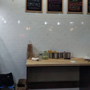 The menus on the wall.