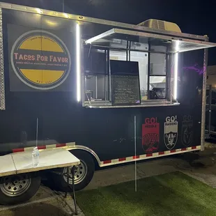  food truck parked in a parking lot