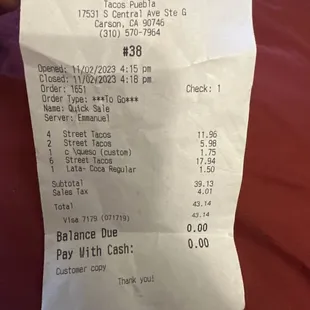 Receipt