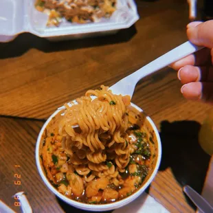 birria ramen with shrimp