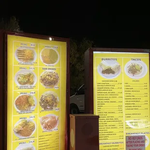 Menu prices 2023