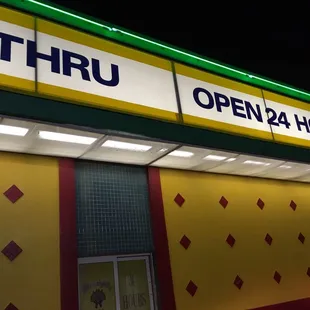 24 hours drive-thru only
