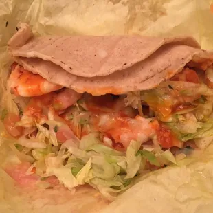 My late night snack! Shrimp taco!