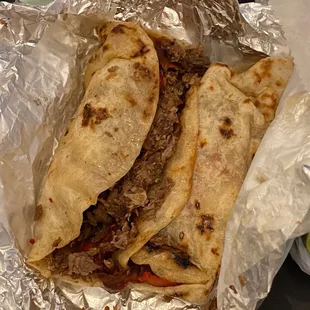 Bistec and mixta tacos