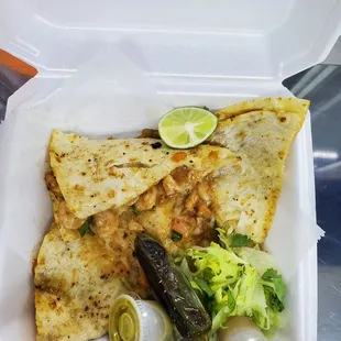 food in a styrofoam container