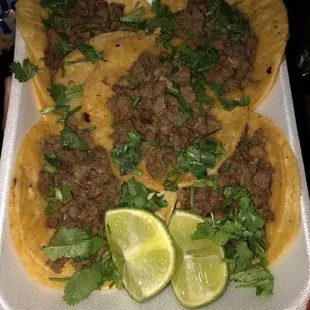 Carne Asada mini tacos (no onion bc I don't like it lol)