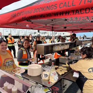  group of people serving food