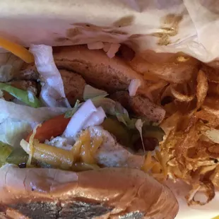 Chicken breast burger with egg
