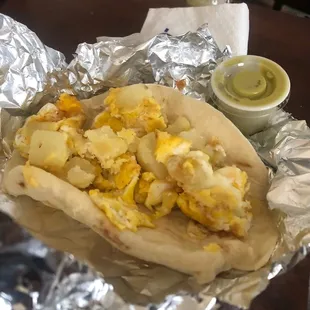 Potato and Egg Taco