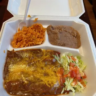 Beef enchiladas plate