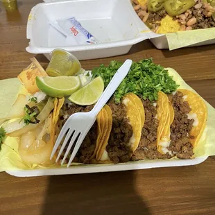 Mini Asada tacos w/cheese