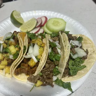 pastor and asada tacos