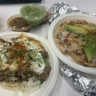 $4 taco and $4 ceviche tostada = $8.00 happy meal