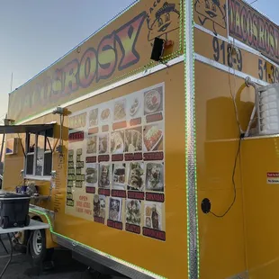 a food truck parked in a parking lot