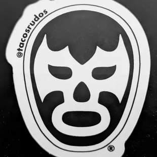 a sticker of a wrestler's face