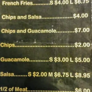 a menu for a mexican restaurant