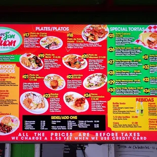 a menu for a mexican restaurant