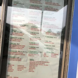 Menu as of August 2021
