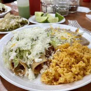a plate of mexican food