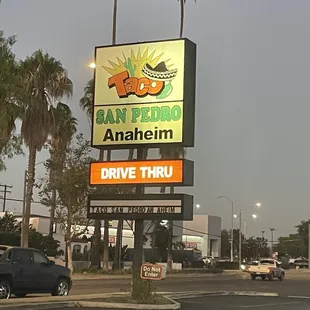 a drive thru sign