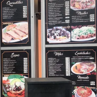 Drive thru menu