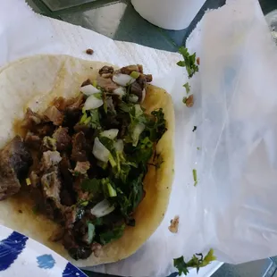 Lengua Taco 4/5 Barely Warm Tortilla. Tasty.
