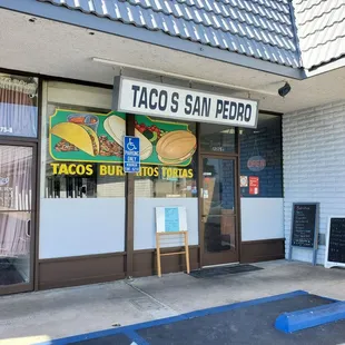 the front of the restaurant