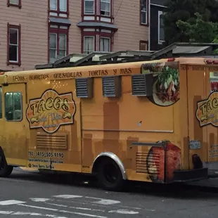 a food truck on a city street