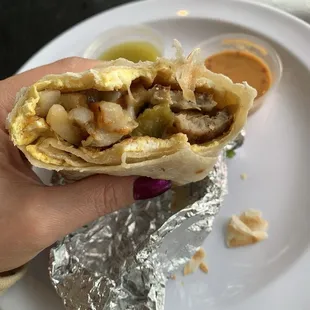 Sausage Egg and Cheese Burrito