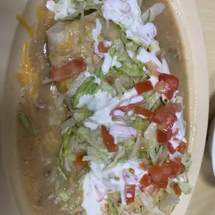 Abodabo burrito, smothered