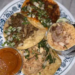 Cross section of the carnitas burrito minus daory