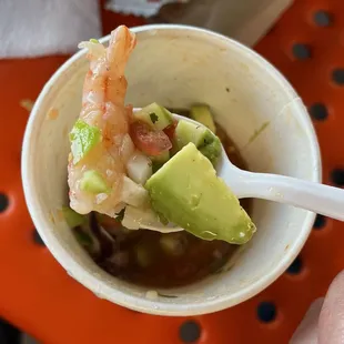 Shrimp and octopus cocoteles