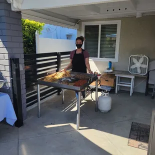 Want to give a shout out to this family business who sent "Blue" to cook for our Christmas in July swim party.