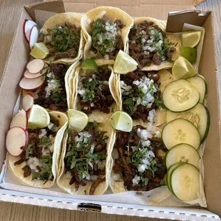 3 Chorizo, 3 Skirt Steak, 3 Pastor