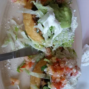 a plate of taco salad