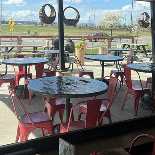 Outdoor patio...perfect for a summer road trip stop. Located right off of exit 231 in Burlington.