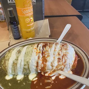 It's all about the wet Carne Asada Burrito with the red &amp; green sauce  3/28/23